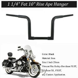 1-1/4 FAT Handlebar 10 Rise Ape Hanger Bar For Harley Sportster XL FLST 883