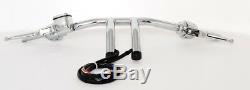 1-1/4 Fat T Bars Custom Handlebars Hand Controls Wired Switches Harness Harley