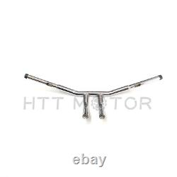 1-1/4 Flat Chrome 6 Buffalo T-Bar Handlebars for Harley 18-later Softail