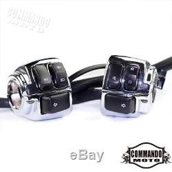 1'' Handlebar Control Switches Wiring Harness For Harley Sportster 96-12 Chrome