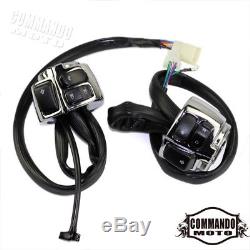 1'' Handlebar Control Switches Wiring Harness For Harley Sportster 96-12 Chrome