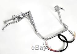 12 Chrome Ape Hangers Handlebars 1-1/4 Bars Hand Control Cruise Fit Harley Bagg