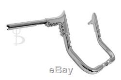 12 Chrome Ape Hangers Handlebars 1-1/4 Modular Bars Hand Controls Harley Touring