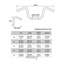 12 Rise Ape Hanger Bar 1-1/4 Handlebar For Harley Sportster Dyna Super Glide