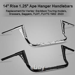 14 Rise Ape Hanger Handlebar Chrome For Harley Street Electra Glide 1982-2022