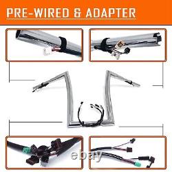 14 Rise Prewired 1.5 32mm Ape Hanger Handlebar For 16-23 Road King FLHR FLHRC