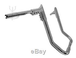 15 Chrome Ape Hangers Handlebars 1-1/4 Modular Bars Hand Controls Harley Touring