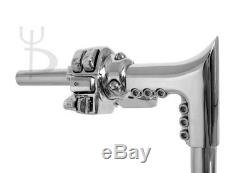 16 Chrome Ape Hangers Handlebars 1-1/4 Modular Bars Hand Controls Harley Touring