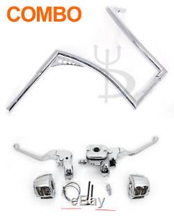 17 Rise Fat Ape Hangers Handlebars 1-1/4 Bars Chrome Hand Controls Harley 96-1