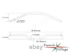 6+1 Pullback Style Riser 1? MX Style Handlebar For Harley Chopper Dyna Softail