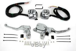 96-06 Chrome handlebar controls w 9/16 bore master cylinder w switches, levers