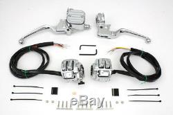 96-06 Chrome handlebar controls w 9/16 bore master cylinder w switches, levers