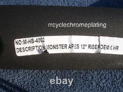 Chrome 12 DNA MONSTER APE HANGER BARS WIDE 1-1/2 HARLEY HANDLEBARS Fatboy FLST