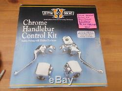 Chrome Handlebar Control Kit (9/16) M/Cyl Ergo Levers Single Disc Harley 96 up