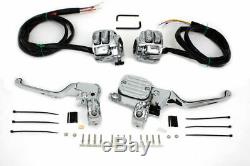 Chrome Handlebar Control Kit For Harley Softail Sportster Dyna V-Twin 22-0823 Y1