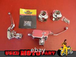Drag Specialties CHROME 9/16 HANDLEBAR CONTROL Kit without Switches 96-11 FXD
