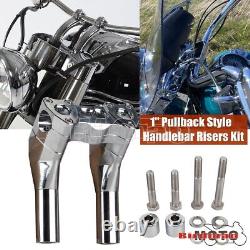 For Harley Dyna Softail Sportster XL 6+1 Pullback Style Handlebar Riser 1'' Bar