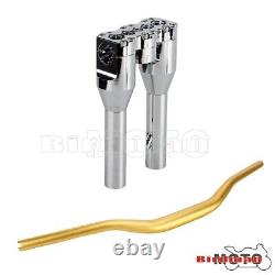 For Harley Dyna Sportster XLH883 8 Handlebar Riser 38MM Modular Clamp Gold Bar