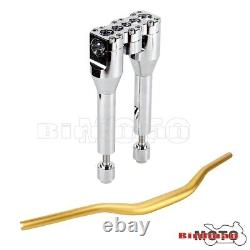 For Harley Dyna Sportster XLH883 8 Handlebar Riser 38MM Modular Clamp Gold Bar