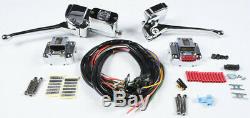 HardDrive Chrome Complete Handlebar Controls withBlack Switches 820-52901
