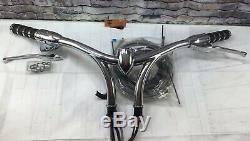Harley Davidson Climax Handlebars/Hand Controls Chrome With Wires Assembly