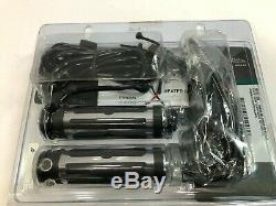 Harley new 56196-08a chrome and rubber heated handlebar hand control grips