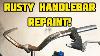 How To Repaint Rusty Chrome Handlebar Glossy Black Lady Bike