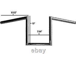 Jammer Moto Motorcycle 60s Wide Style Non-Dimpled Handlebar Chrome 10 x 1 Inch