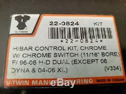 NEW Harley Davidson Chrome Handlebar Control Kit 11/16 Bore #22-0824 V-Twin