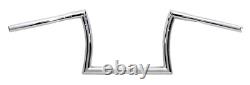 V-Twin Moto Motorcycle Fat Z-Bars 10 Inch Z Bar 1 Inch Chrome Dimpled Tbw