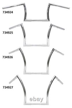 V-Twin Moto Motorcycle Fat Z-Bars 10 Inch Z Bar 1 Inch Chrome Dimpled Tbw