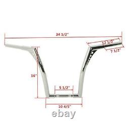 1-1/4 16 Hauteur Ape Hanger Guidon pour Harley-Davidson FLHR Road King 1997