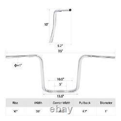 16 Ascension 1 Guidon Ape Hanger Adapté Pour les Ressorts Harley