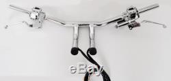 8 Hausse T Bars Personnalisés Guidons Commandes Hand Wired Interrupteurs Harnais Harley