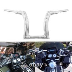 Chrome 16' Rise Ape Hanger Handlebar Adapté Pour Harley Touring Electra Glides 14-23