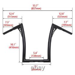 Chrome 16'' élévation 1-1/4'' guidon Ape Hangers pour Harley Softail FLST FXST