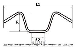 Guidon 7/8' Chrome 18' Rehausse Large Bas