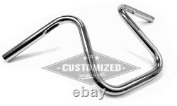 Guidon Bobber d'une pouce (25,4mm) en chrome pour Harley-Davidson