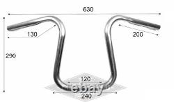 Guidon Bobber d'une pouce (25,4mm) en chrome pour Harley-Davidson