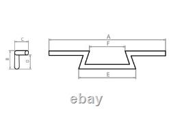 Guidon Z-Bar de 1 pouce avec 3 trous + encoches pour câbles, chrome, largeur 85 cm/hauteur 15 cm