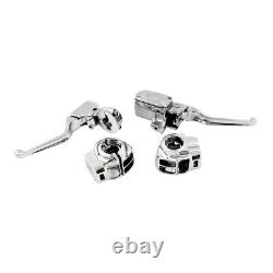 Raccords de guidon complet en chrome sans interrupteur pour Harley-Davidson Flt 96-07